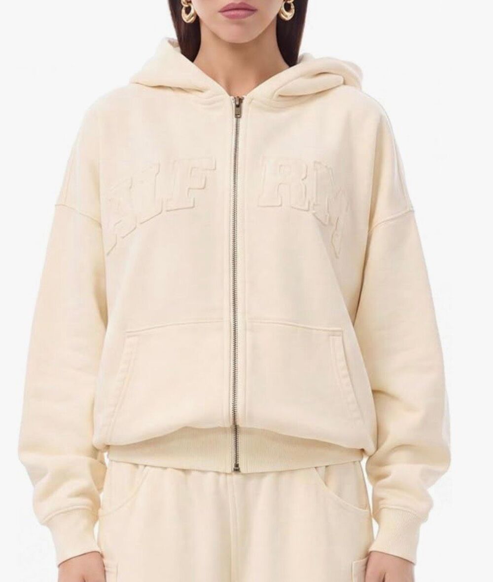 AFRM Cameron Oversized Zip Up Pullover Hoodie Jacket With Pockets NWT Size M/L
